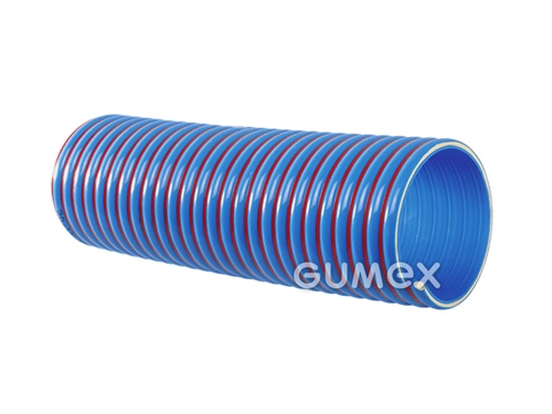 Fekální hadice APOLLO SE, 25/32,4mm, 7bar/-1bar, PVC, červená PVC spirála, -25°C/+60°C, modrá